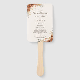 テラコッタラスト秋フローラ結婚式 プログラム ハンドファン