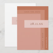 テラコッタラスト&バーントオレンジボホミニマリスト セーブザデート (正面/裏面)