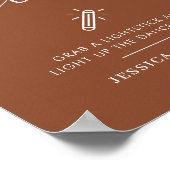 テラコッタラブグロー結婚のグロースティックのサイン ポスター (角)