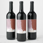 テラコッタラベンダーモノグラムウォーターカラー ワインラベル (ボトル)