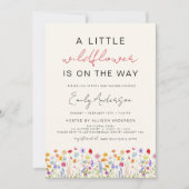 テラコッタリトルワイルドフラワーベビーシャワー 招待状 (正面)