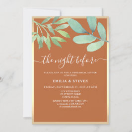 テラコッタリハーサルディナーの前の夜 招待状