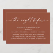 テラコッタリハーサルディナー | 秋の結婚式粘土 招待状 (正面/裏面)