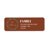 テラコッタリースメリークリスマスファミリーアドレス ラベル (正面)