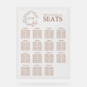 テラコッタリーピークレストモノグラム結婚の座席 アクリルサイン (正面)