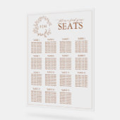 テラコッタリーピークレストモノグラム結婚の座席 アクリルサイン (傾斜)