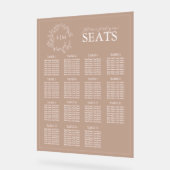 テラコッタリーピークレストモノグラム結婚の座席 アクリルサイン (傾斜)