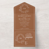 テラコッタリーピークレストモノグラム結婚ズ オールインワン招待状 (内側)