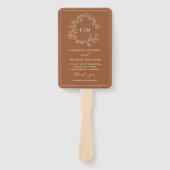 テラコッタリーピークレストモノグラム結婚式 プログラム ハンドファン (正面)