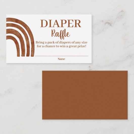 テラコッタレインボーおむつラッフルエンクロージャカード エンクロージャーカード (正面/裏面)