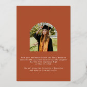 テラコッタレインボーアーチアンドスターズ卒業 箔招待状 (裏面)