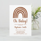 テラコッタレインボーベビーシャワー招待状 招待状 (スタンド正面)