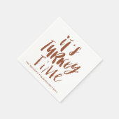 テラコッタレタリングそれが七面鳥タイムサンクスギビング スタンダードカクテルナプキン (角)