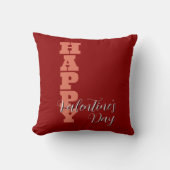 テラコッタレッドエレガントベルベットハッピーヴァレンティーンズデー クッション (正面)