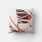 テラコッタレッドブラウンオフホワイト抽象芸術アートデザイン クッション (裏面)
