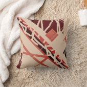 テラコッタレッドブラウン対角シェイプデザイン クッション (ブランケット)
