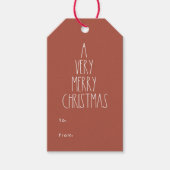 テラコッタレッドボホ水玉模様クリスマスから ギフトタグ (正面)