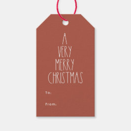 テラコッタレッドボホ水玉模様クリスマスから ギフトタグ