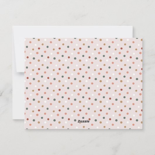 テラコッタレッドボホ水玉模様クリスマスフルフォト シーズンカード (裏面)