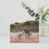 テラコッタレッドボホ水玉模様クリスマスフルフォト シーズンカード (スタンド正面)