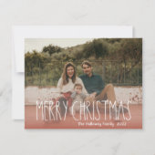 テラコッタレッドボホ水玉模様クリスマスフルフォト シーズンカード (正面)