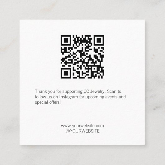 テラコッタレディジュエリーイヤリングディスプレイ スクエア名刺 (裏面)