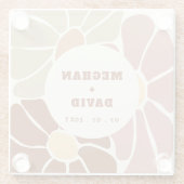 テラコッタレトログルーヴィボホシックフローラ結婚ズ ガラスコースター (裏面)