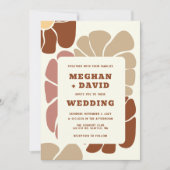 テラコッタレトログルーヴィボホシックフローラ結婚ズ 招待状 (正面)