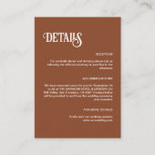 テラコッタレトロシンスクリプト結婚の詳細 エンクロージャーカード (正面)