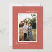 テラコッタレトロボホミニマリストの手紙と写真 シーズンカード (正面)