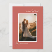 テラコッタレトロミニマリストメリー結婚したポートレート シーズンカード (正面)