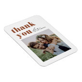 テラコッタレトロモダンタイポグラフィ結婚写真 マグネット (右側)