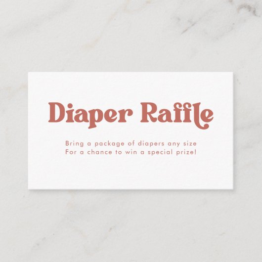 テラコッタレトロ型おむつラッフルエンクロージャカード エンクロージャーカード (正面)