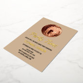 テラコッタレトロ70sディスコボールバースデーパーティー 箔招待状 (回転した状態)