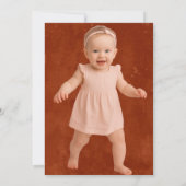 テラコッタレモンメインスクイーズ写真ファースト誕生日 招待状 (裏面)