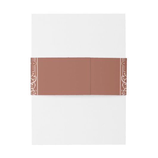 テラコッタロマンチックなヴィンテージウェディングモノグラム 招待状ベリーバンド (裏面例)