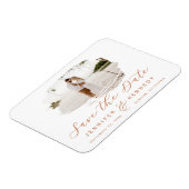 テラコッタロマンチックブラシ写真セーブザデート マグネット (左側)