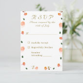 テラコッタローズのカトリック結婚式同封カード 出欠カード (スタンド正面)