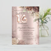 テラコッタローズ ローズゴールド スイート16 招待状 (スタンド正面)