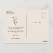 テラコッタワイルドフラワーありがとう ポストカード (裏面)