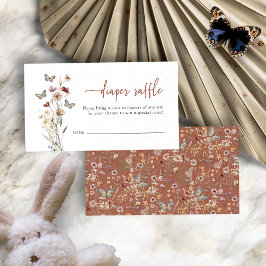 テラコッタワイルドフラワーおむつラッフル エンクロージャーカード