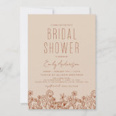 テラコッタワイルドフラワーエレガントブライダルシャワー 招待状 (正面)