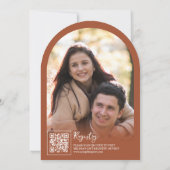 テラコッタワイルドフラワーバタフライアーチブライダルシャワー 招待状 (裏面)