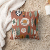 テラコッタワイルドフラワーパターン素朴春夏 クッション (ブランケット)