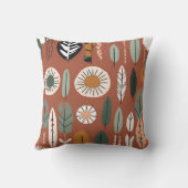 テラコッタワイルドフラワーパターン素朴春夏 クッション (裏面)