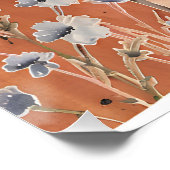 テラコッタワイルドフラワーパッチワーク素朴ボホ春 ポスター (コーナー)