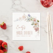 テラコッタワイルドフラワーブライダルシャワーガーデンボホ スタンダードカクテルナプキン (インサイチュ)