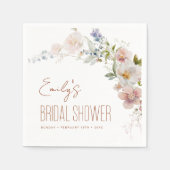 テラコッタワイルドフラワーブライダルシャワーガーデンボホ スタンダードカクテルナプキン (正面)