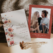 テラコッタワイルドフラワーブライダルシャワー招待 招待状