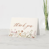 テラコッタワイルドフラワーブライダルシャワー サンキューカード (正面)